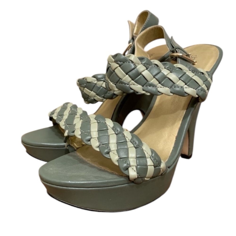 Shoedazzle - size 10 - Blue gray wedge sandals